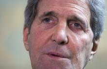 U.S. Secretary of State John Kerry delivers a statement at a press conference in London, February 21, 2015. PHOTO BY REUTERS/Neil Hall