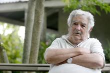 Uruguay's President Jose Mujica reacts during an interview with Reuters at his farm in the outskirts of Montevideo, February 25, 2015. PHOTO BY REUTERS/Andres Stapff