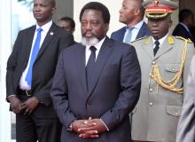 Democratic Republic of Congo's President Joseph Kabila prepares to receive Republic of Congo President Denis Sassou Nguesso and Angola's new President Joao Lourenco at the State House in Kinshasa, Democratic Republic of Congo, February 14, 2018. PHOTO BY REUTERS/Kenny Katombe