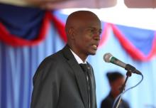 Haiti's President Jovenel Moise addresses the audience during an event marking the eighth anniversary of an earthquake and the beginning of the reconstruction of the presidential palace, in Port-au-Prince, Haiti, January 12, 2018. PHOTO BY REUTERS/Jeanty Junior Augustin