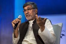 Kailash Satyarthi, 2014 Nobel Peace Prize Laureate, takes part in a panel during the Clinton Global Initiative's annual meeting in New York, September 27, 2015. PHOTO BY REUTERS/Lucas Jackson