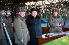 North Korean leader Kim Jong Un guides Korean People's Army (KPA) military drills, in this undated photo released by North Korea's Korean Central News Agency (KCNA) in Pyongyang, February 21, 2016. PHOTO BY REUTERS/KCNA