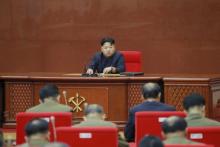 North Korean leader Kim Jong Un holds an enlarged meeting of the Central Military Commission of the Workers' Party of Korea in this undated photo released by North Korea's Korean Central News Agency (KCNA) in Pyongyang, August 28, 2015. PHOTO BY REUTERS/KCNA