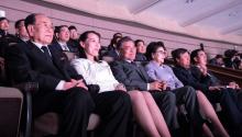 South Korean President Moon Jae-in, his wife Kim Jung-Suk, president of the Presidium of the Supreme People's Assembly of North Korea Kim Young Nam and Kim Yo Jong, the sister of North Korea's leader Kim Jong Un, watch North Korea's Samjiyon Orchestra's performance in Seoul, South Korea, February 11, 2018. PHOTO BY REUTERS/Yonhap