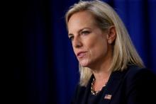 Homeland Security Secretary Kirstjen Nielsen speaks at the Immigration and Customs Enforcement agency (ICE) headquarters in Washington, U.S., July 6, 2018. PHOTO BY REUTERS/Leah Millis