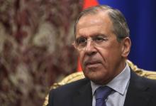 Russian Foreign Minister Sergei Lavrov attends a meeting with his Cypriot counterpart Ioannis Kasoulides in Moscow