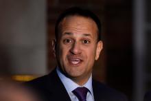 Ireland's Taoiseach (Prime Minister), Leo Varadkar, speaks outside Stormont House, in Belfast, Northern Ireland, February 12, 2018. PHOTO BY REUTERS/Clodagh Kilcoyne