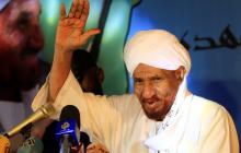 Sudanese leading opposition figure Sadiq al-Mahdi addresses his supporters after he returned from nearly a year in self-imposed exile in Khartoum, Sudan, December 19, 2018. PHOTO BY REUTERS/Mohamed Nureldin Abdalla