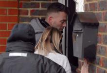 A man and a woman are seen entering a home after being released without charge in an inquiry into the illegal use of drones at London's Gatwick Airport, in Crawley, Britain, December 23, 2018. PHOTO BY REUTERS/Hannah McKay