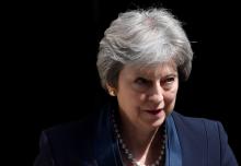 Britain's Prime Minister Theresa May leaves 10 Downing Street in London, Britain, May 23, 2018. PHOTO BY REUTERS/Toby Melville