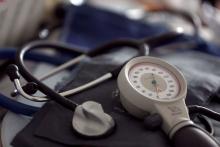 A photo illustration shows a stethoscope and blood-pressure machine of a French general practitioner displayed in a doctor's office in Bordeaux, January 7, 2015. PHOTO BY REUTERS/Regis Duvignau