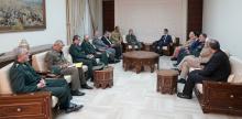 Syrian President Bashar al Assad meets with Iranian Defence Minister Amir Hatami in Damascus,Syria in this handout picture provided by Syrian Arab News Agency on August 26, 2018. PHOTO BY REUTERS/SANA