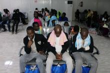 Migrants from Mali wait at Misrata airport before their return to their countries, in Misrata, Libya, September 20, 2018. PHOTO BY REUTERS/Ayman al-Sahili