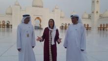 Israel's Culture Minister Miri Regev (C) visits the Sheikh Zayed Grand Mosque in Abu Dhabi, United Arab Emirates, October 28, 2018. PHOTO BY REUTERS/Chen Kedem Maktubi/Israeli Culture Minister Spokesperson