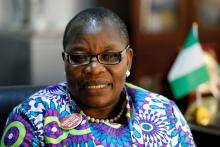 Former Nigerian minister and Chibok girls activist Obiageli Ezekwesili speaks during an interview with Reuters in Abuja, Nigeria, October 8, 2018. PHOTO BY REUTERS/Afolabi Sotunde