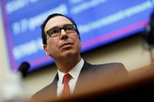 U.S. Secretary of the Treasury Steven Mnuchin testifies to the House Financial Services hearing on state of the international financial system on Capitol Hill in Washington, U.S., July 12, 2018. PHOTO BY REUTERS/Joshua Roberts