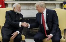 U.S. President Donald Trump shakes hands with India's Prime Minister Narendra Modi as they begin a meeting in the Oval Office of the White House in Washington, U.S., June 26, 2017. PHOTO BY REUTERS/Carlos Barria
