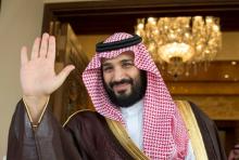 Saudi Deputy Crown Prince Mohammed bin Salman waves as he meets with Philippine President Rodrigo Duterte in Riyadh, Saudi Arabia, April 11, 2017. PHOTO BY REUTERS/Bandar Algaloud/Courtesy of Saudi Royal Court
