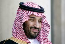 Saudi Arabia's Deputy Crown Prince Mohammed bin Salman reacts upon his arrival at the Elysee Palace in Paris, France, June 24, 2015. PHOTO BY REUTERS/Charles Platiau