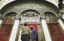 Muslims leave Jamia Mosque after performing Friday prayers during the holy month of Ramadan in Kenya's capital Nairobi