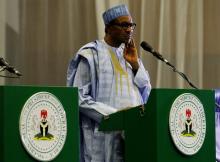 Nigeria's President Muhammadu Buhari looks on during a joint news conference with Cameroon's President Paul Biya in Abuja, Nigeria, May 4, 2016. PHOTO BY REUTERS/Afolabi Sotunde