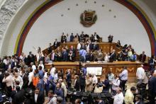 A general view of Venezuela's National Assembly as supporters of Venezuela's President Nicolas Maduro (not pictured) storm into a session of the National Assembly in Caracas, Venezuela, October 23, 2016. PHOTO BY REUTERS/Marco Bello
