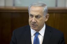 Israel's Prime Minister Benjamin Netanyahu attends the weekly cabinet meeting at his office in Jerusalem