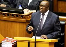 South Africa's Finance Minister Nhlanhla Nene delivers his 2015 Budget Speech at Parliament in Cape Town, February 25, 2015. PHOTO BY REUTERS/Sumaya Hisham