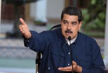 Venezuela's President Nicolas Maduro speaks during a meeting at Miraflores Palace in Caracas, Venezuela, August 25, 2017. PHOTO BY REUTERS/Miraflores Palace