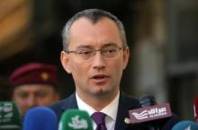 Nickolay Mladenov, Special Representative of the United Nations Secretary-General for Iraq, speaks to the media after a meeting with Iraq's top Shi'ite cleric Grand Ayatollah Ali al-Sistani in Najaf, March 3, 2015. PHOTO BY REUTERS/Alaa Al-Marjani