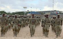 Somali military officers attend a training programme by the United Arab Emirates (UAE) at their military base in Mogadishu, Somalia, November 1, 2017. PHOTO BY REUTERS/Feisal Omar