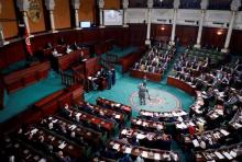 Lawmakers attend a parliamentary session to vote on Tunisia's new government in Tunis, Tunisia, January 10, 2020. PHOTO BY REUTERS/Stringer