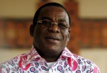 Former Ivory Coast prime minister Pascal Affi N'Guessan, leader of Ivorian Popular Front (FPI), former Ivory Coast president Laurent Gbagbo's party, speaks during an interview with Reuters at his residence in Abidjan August 14, 2015. PHOTO BY REUTERS/Luc Gnago