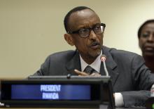 Rwanda's President Paul Kagame addresses a high-level summit on strengthening international peace operations during the 69th session of the United Nations General Assembly at United Nations headquarters in New York, September 26, 2014. PHOTO BY REUTERS/Andrew Gombert