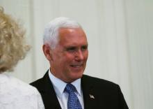 U.S. Vice President Mike Pence is seen ahead of U.S. President Donald Trump introducing his Supreme Court nominee in the East Room of the White House in Washington, U.S., July 9, 2018. PHOTO BY REUTERS/Leah Millis