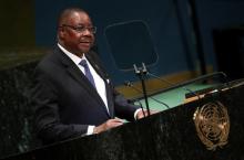 Malawi's President Peter Mutharika speaks at the Nelson Mandela Peace Summit during the 73rd United Nations General Assembly in New York, U.S., September 24, 2018. PHOTO BY REUTERS/Carlo Allegri