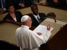 Pope Francis addresses a joint meeting of the Congress. PHOTO BY REUTERS/Tony Gentile