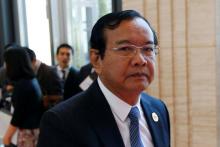 Cambodia's Foreign Minister Prak Sokhon arrives at a meeting at the sidelines of the ASEAN foreign ministers meeting in Vientiane, Laos, July 25, 2016. PHOTO BY REUTERS/Jorge Silva