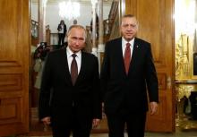 Russian President Vladimir Putin and his Turkish counterpart Tayyip Erdogan arrive for a joint news conference following their meeting in Istanbul, Turkey, October 10, 2016. PHOTO BY REUTERS/Osman Orsal