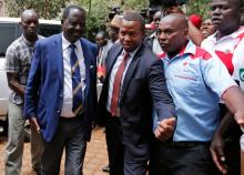 Kenyan opposition leader of the National Super Alliance (NASA) coalition Raila Odinga arrives for a meeting with opposition politicians at the Wiper Party headquarters in Nairobi, Kenya, October 31, 2017. PHOTO BY REUTERS/Thomas Mukoya