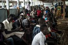 South Sudanese people wait to be registered as refugees at the Imvepi refugee settlement camp in Arua District, northern Uganda, August 13, 2017. PHOTO BY REUTERS/Jason Patinkin
