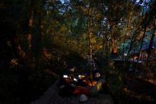 Rescue workers use mobile phones as they take a short break near the Tham Luang cave, where 12 boys and their soccer coach are trapped, in the northern province of Chiang Rai, Thailand, July 6, 2018. PHOTO BY REUTERS/Athit Perawongmetha