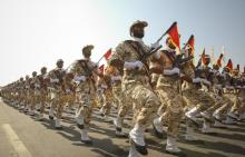 Members of the Iranian revolutionary guard march in Tehran, September 22, 2011. PHOTO BY REUTERS/Stringer