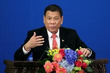 Philippines President Rodrigo Duterte makes a speech during the Philippines - China Trade and Investment Forum at the Great Hall of the People in Beijing, China, October 20, 2016. PHOTO BY REUTERS/Wu Hong
