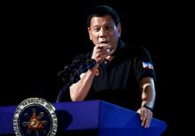 Philippine President Rodrigo Duterte speaks during a visit to Camp Servillano S. Aquino in San Miguel, Tarlac, Philippines, December 11, 2016. PHOTO BY REUTERS/ Czar Dancel