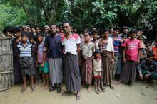 Rohingya Muslim men stand at U Shey Kya village outside Maugndaw in Rakhine state, Myanmar October 27, 2016. PHOTO BY REUTERS/Soe Zeya Tun