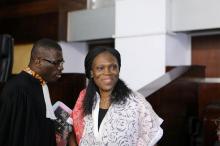 Ivory Coast's former first lady Simone Gbagbo (R), who is accused of crimes against humanity and war crimes for her alleged role in a 2011 civil war, arrives in a domestic court in Abidjan, Ivory Coast, May 31, 2016. PHOTO BY REUTERS/Joe Penney