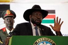South Sudan's President Salva Kiir delivers a speech during the launch of the National Dialogue committee in Juba, South Sudan, May 22, 2017. PHOTO BY REUTERS/Jok Solomun