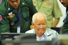Former Khmer Rouge head of state Khieu Samphan sits inside the courtroom of the Extraordinary Chambers in the Courts of Cambodia (ECCC) as he awaits a verdict, on the outskirts of Phnom Penh, Cambodia, November 16, 2018. PHOTO BY REUTERS/Extraordinary Chambers in the Courts of Cambodia (ECCC)