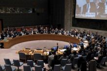 The United Nations Security Council votes to approve a resolution endorsing the planned halt in fighting in Syria at the United Nations Headquarters in New York, February 26, 2016. PHOTO BY REUTERS/Brendan McDermid